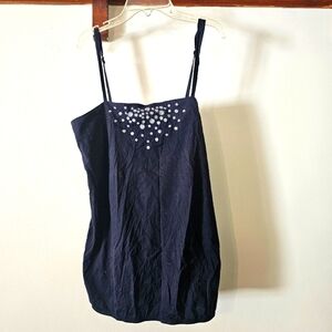 Embroidered and Beaded Black Esprit Sleeveless Top